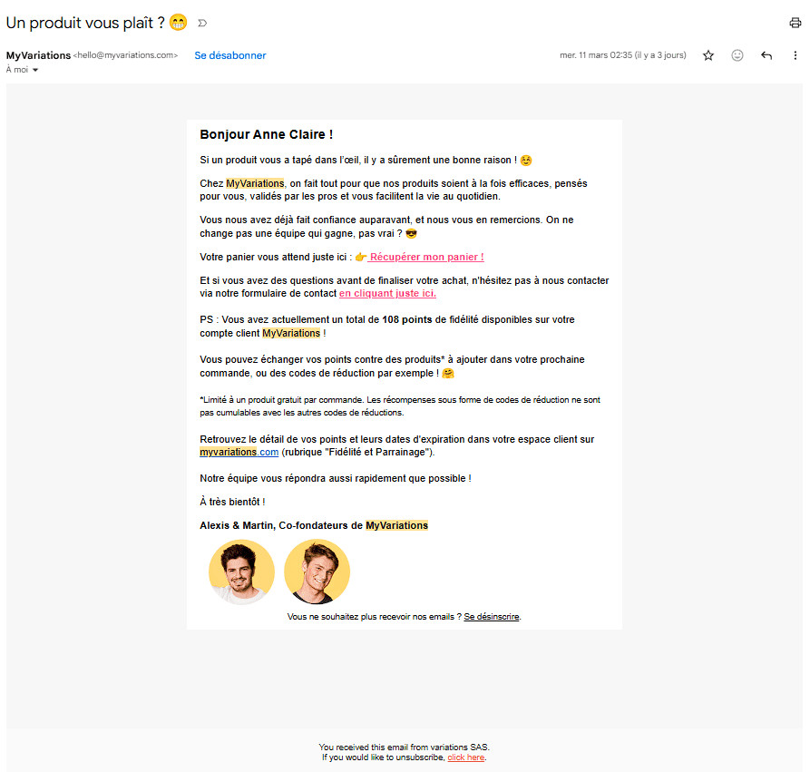 Marketing automation : analyse de MyVariations 2 image 4